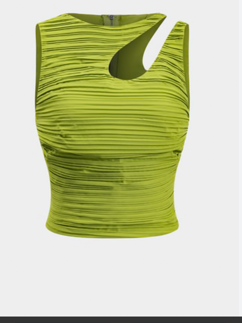 MICAS Lime Green Pleated Crop Top & Matching Skirt Set - Picture 2 of 13